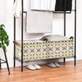 thumbnail image 3 of Yayeee Foldable Storage Basket for Shelves with Handles Set of 2 Waterproof Cloth Bins, Yellow Symmetrical Stars, 3 of 7
