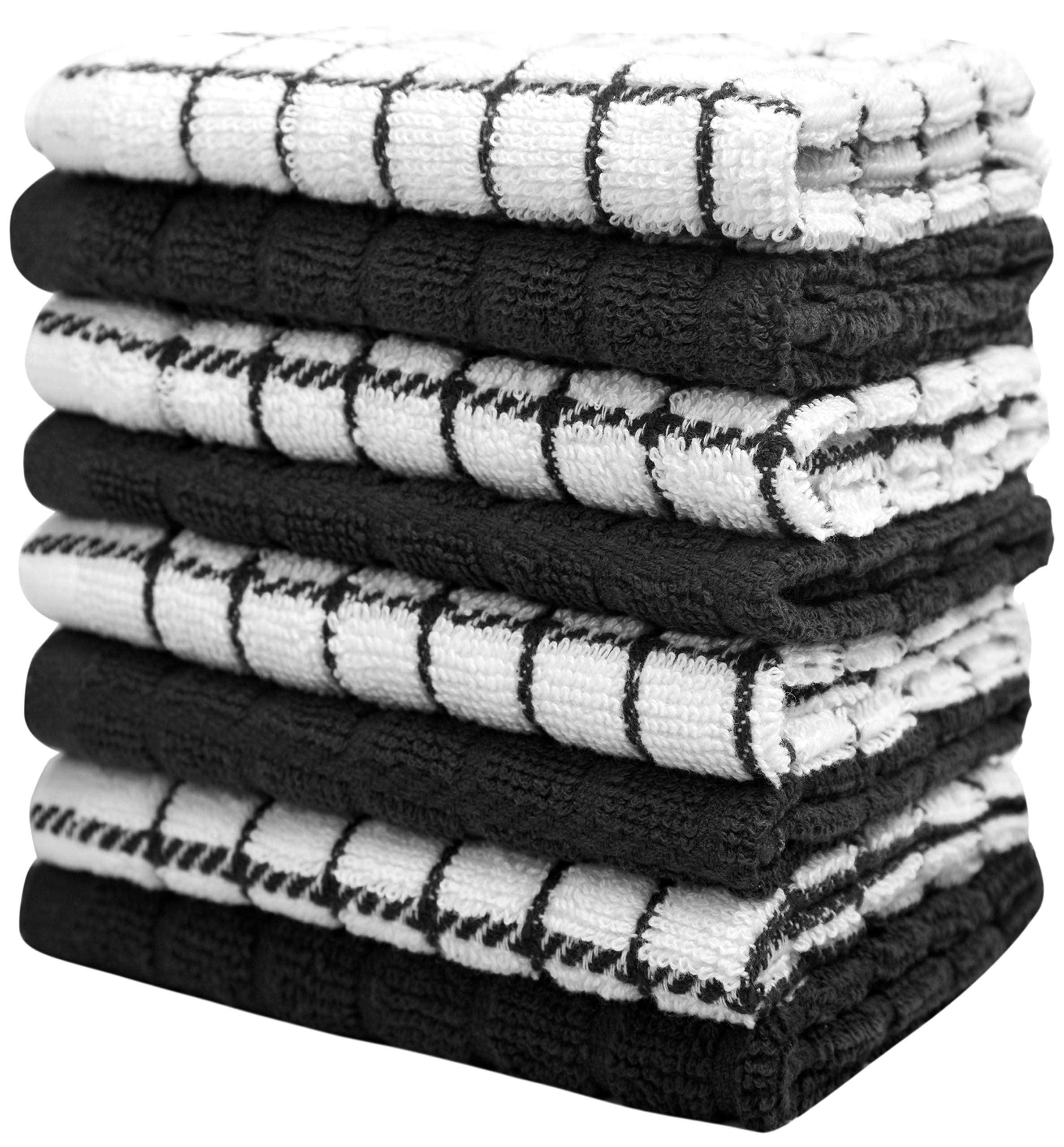 Dish Cloths 8 Pack 12x12 Inch 100% Cotton Kitchen Towels 405 GSM Soft Highly Absorbent Durable Cleaning Towels for Kitchen Aqua