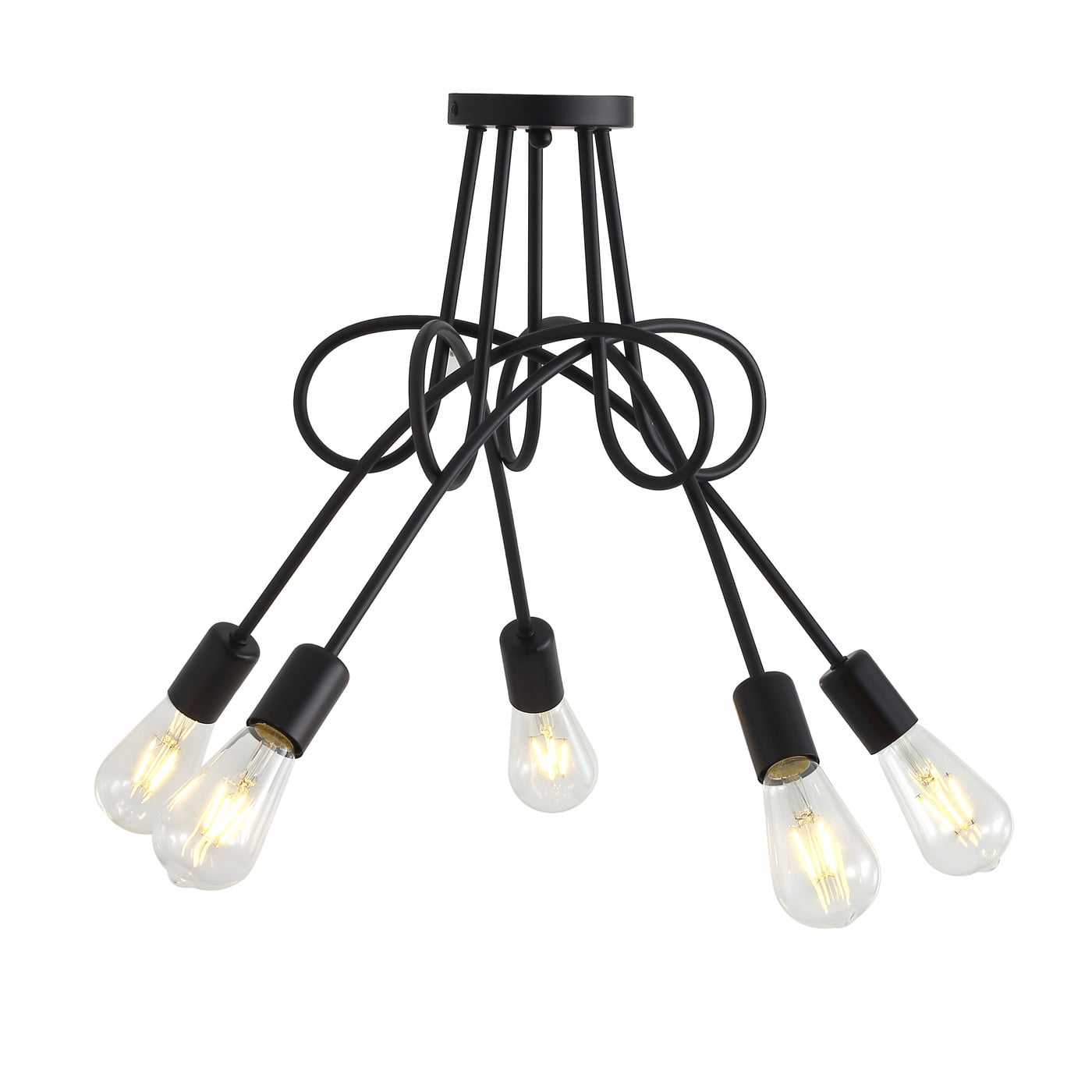 Aiwen 5 Lights Sputnik Semi Flush Mount Ceiling Lamp Hanging Chandelier Lights