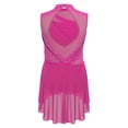 thumbnail image 4 of Aislor Girls Lyrical Dance Mock Neck Ruched Ballet Skirted Leotard Ballerina Ice Skating Dress Hot Pink 10, 4 of 7