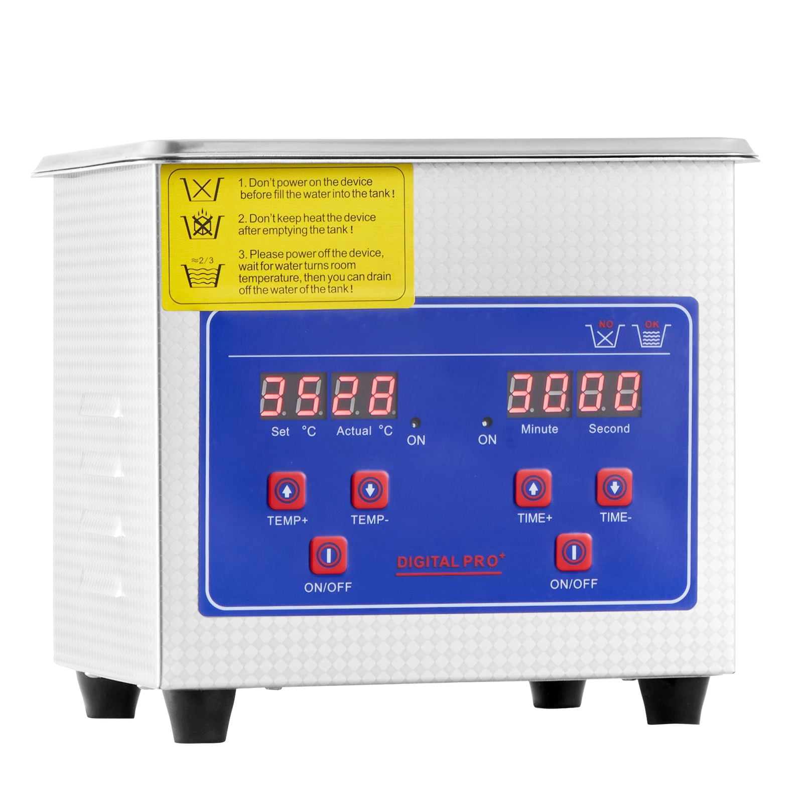 Professional ultrasonic cleaning machine 0.3L jewelry cleaning machine, digital timer and heater, 40kHz stainless steel sonic cleaning machine, suitable for glasses, watches, rings, small parts