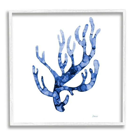 Stupell Industries Coral Sprig Marine Life Plant Watercolor Detail Painting White Framed Art Print Wall Art, Design by Patti Mann