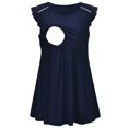 thumbnail image 1 of Vêtements de Grossesse Offres de l'Action de Grâce Liquidation Été Vêtements de Maternité pour Femmes Col Rond Manches Courtes Volants Pli Hauts de Grossesse, 1 of 5