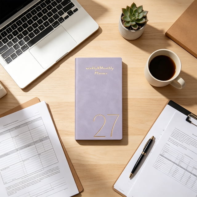 MTBLYS Agenda en inglés 2027 | Planificador diario de 365 días | Cuaderno portátil | Calendario de papel | Agenda semanal y mensual | 6.85 x 3.78 x 1.18 pulgadas
