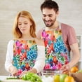 thumbnail image 3 of Pioneer Flower Floral Print Pattern Apron-Garden Aprons for Women with Pockets-Cotton Linen Waterproof Kitchen Cooking Gardening Aprons Adjustable for Kitchen,Cooking,BBQ and Salon 33x27 Inch, 3 of 7