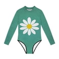 thumbnail image 5 of AHTJRT Girls's Long Sleeve Rash Guard Swimsuit High Waist Crewneck One Piece Back Zipper Surfing Bodysuit Bathing Suits Multicolor#14 2-3 Years, 5 of 7