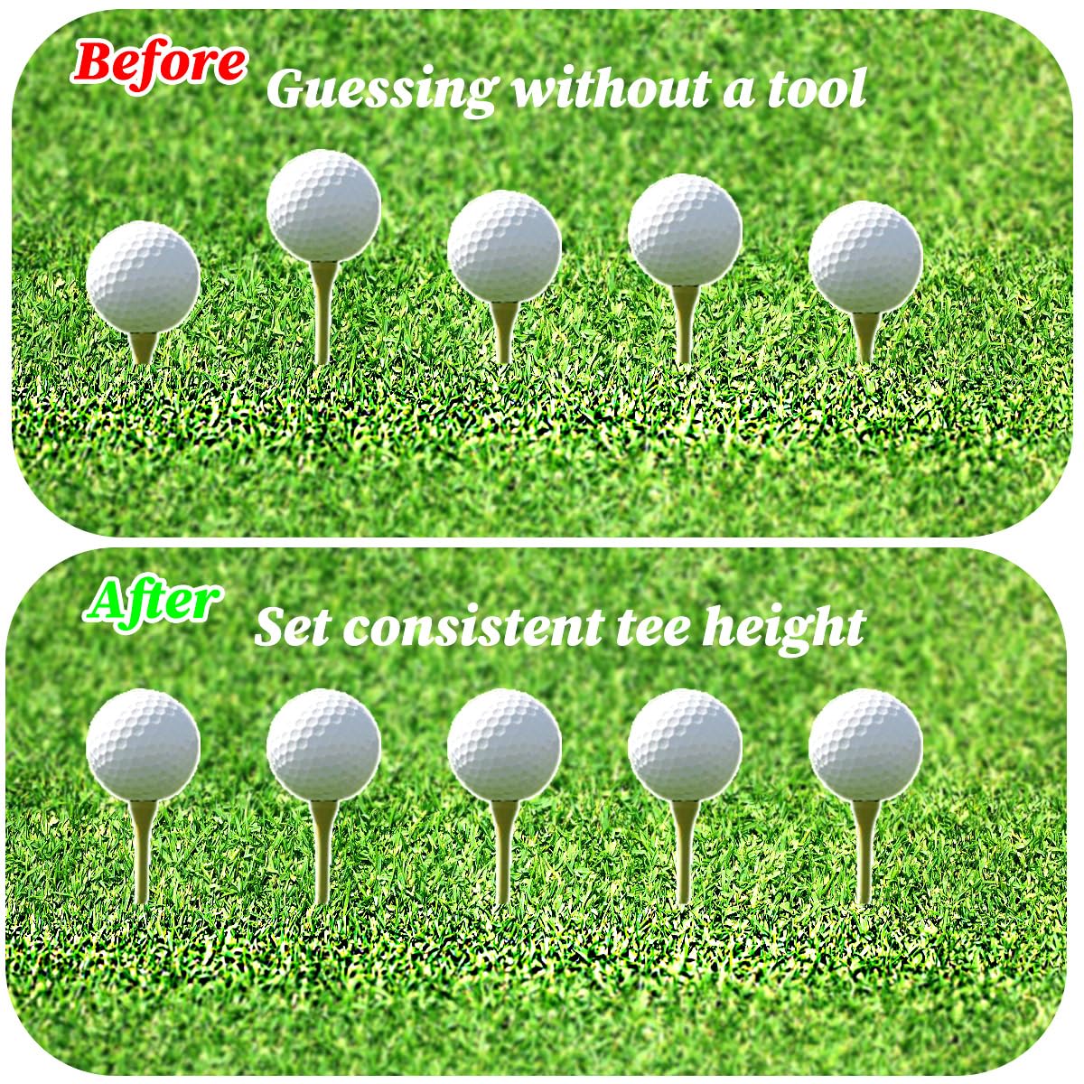 5/10PCS Adjustable Golf Tee Height Tool ProSet, Golf Accessories, Golf Training Aids, Tee Grip Golf Aid, Precision Height Setter for Consistent Swings & Ultimate Practice , Gift Golf Nails