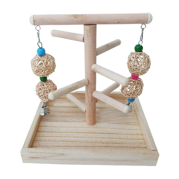 Wooden Bird Perch Lovebirds Ladder Bird Playground Solid Wood Perch Finches Bird