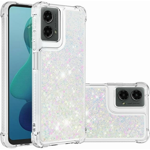 HCTian Case for Motorola Moto G 2024 5G, Lovely Elegant Bling Quicksand Sparkle Shiny Glitters Premium Fashion Shockproof Cover Case for Motorola Moto G 2024 5G