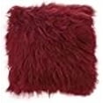 thumbnail image 3 of SARO 3564.R16S 16 in. Square Wool Mongolian Lamb Fur Throw Pillow  Red, 3 of 4