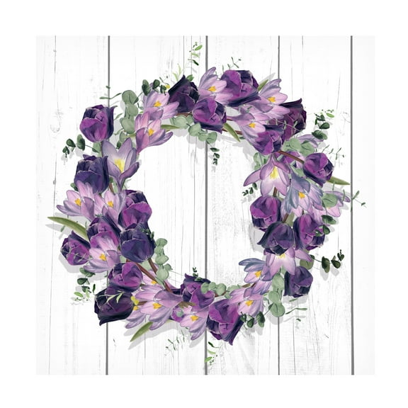 Jennifer Paxton Parker 'Purple Tulip Wreath I' Canvas Art