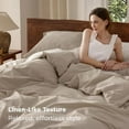 thumbnail image 4 of 100% Washed Cotton Duvet Cover King Size - Frosted Almond Minimalist Cotton Duvet Cover Linen Like for All Seasons - GentleSoft™ Plain Simple Bedding (Frosted Almond, King, 104"x90"), 4 of 9