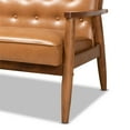 thumbnail image 6 of Bowery Hill 17.3" Mid-Century Leather/Wood Loveseat in Walnut Brown, 6 of 8