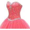 thumbnail image 5 of Likedpage Vestido de fiesta con forma de corazón para mujer, vestidos de quinceañera de tul, vestido de fiesta (US10, azul real) A A, 5 of 5
