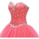 thumbnail image 5 of Likedpage Vestido de fiesta con forma de corazón para mujer, vestidos de quinceañera de tul, vestido de fiesta (US10, azul real) A A, 5 of 5