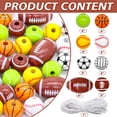 thumbnail image 4 of Biobubana Sports Ball Wooden Beads, 64 Pieces, Includes Baseball, Football, etc, 4 of 6