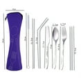 thumbnail image 2 of Outdoor Portable Stainless Steel Cutlery Set - Half Flower - Seven-piece Straw Set, 2 of 5