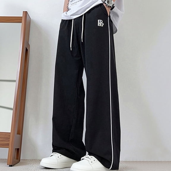 WPPGONE Mens Pants Casual Elastic Waisted Drawstring Baggy Loose Fit Plus Size Bottoms Daily Fashion Trousers with Pockets, L-6XL