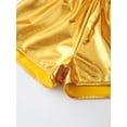 thumbnail image 6 of Zaldita Kids Girls Metallic Dance Shorts Gymnastics Shorts Sparkle Tumbling Bottoms Drawstring Athletic Shorts Dancewear Gold 110, 6 of 7