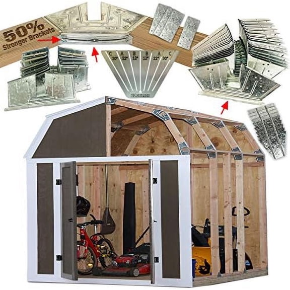 50 Structurally Stronger Truss Design Easy Shed Kit Builds 6in–14in Widths Any Length Storage Barn Shed Garage Playhouse Easy Framing Kit 2x4 Basic Barn Roof Wood NOT Included$$Garden & Patio