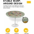 thumbnail image 2 of Spring Flower Round Fitted Tablecloth Colorful Wildflowers Leaf Black Watercolor Elastic Table Cloth Waterproof Oil Proof Seasonal Floral Table Cover Fits 44"-48" Round Tables for Party Dinner Decor, 2 of 6