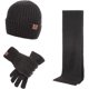 thumbnail image 1 of Juego de 3 gorros de invierno TUNC con bufanda y guantes para pantalla táctil para hombres, 1 of 5