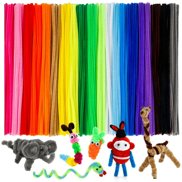 Limpiapipas Caydo, 200 unidades, tallos de chenilla, 20 colores, 30 cm