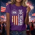 thumbnail image 2 of CONROSES 250Th Anniversary Usa Women's Short Sleeve T-Shirts V Neck Patriotic Usa Flag Graphic 4Th Of July Tshirt Independence Day Tee Blouses For Lady, 2 of 4