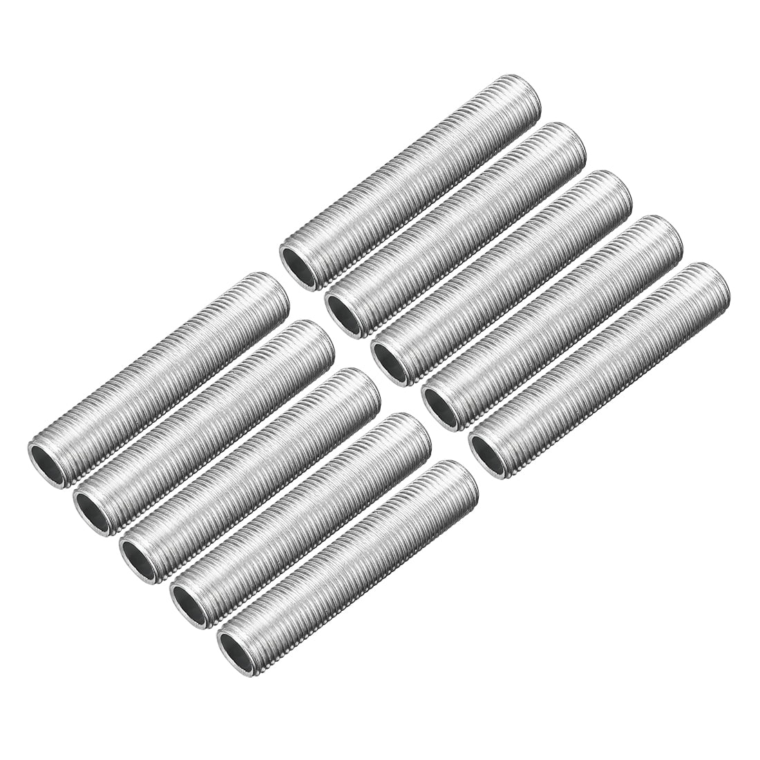 5x M10 1mm fine Pitch Threaded Aluminum rod Nipple hollow tube in various length 