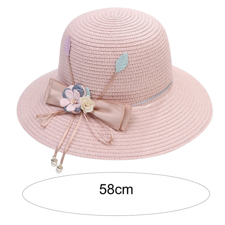 Straw Hats for Women with Ribbon Bowknot Flower Decor Faux  display picture 3