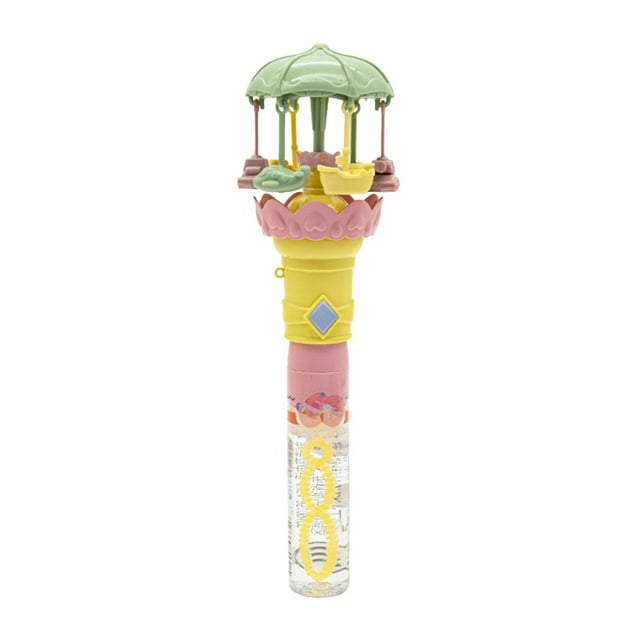 Green Carousel Bubble Toy With Hand Crank And Glowing Lights For Childrens Party And Kindergarten Gift