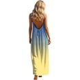 thumbnail image 4 of Uootdi Casual Dresses for Women Ombre Print Spaghetti Strap Backless Tie Back Maxi Dress Summer Vacation Style Gift, 4 of 9