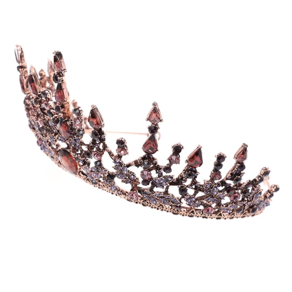Toddmomy Baroque Retro Tiara Tiara Crown Purple Alloy Anti allergic Hair Decor 1Set
