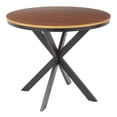 thumbnail image 5 of Lumisource X Pedestal Industrial Dinette Table with Black Metal and Walnut Wood, 5 of 11