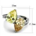 thumbnail image 2 of Luxe Jewelry Designs Women's Stainless Steel Ring with Multicolor Cubic Zirconia - Size 6, 2 of 4