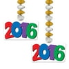 Club Pack of 24 "2016" Danglers New Years Party Decoration 30"