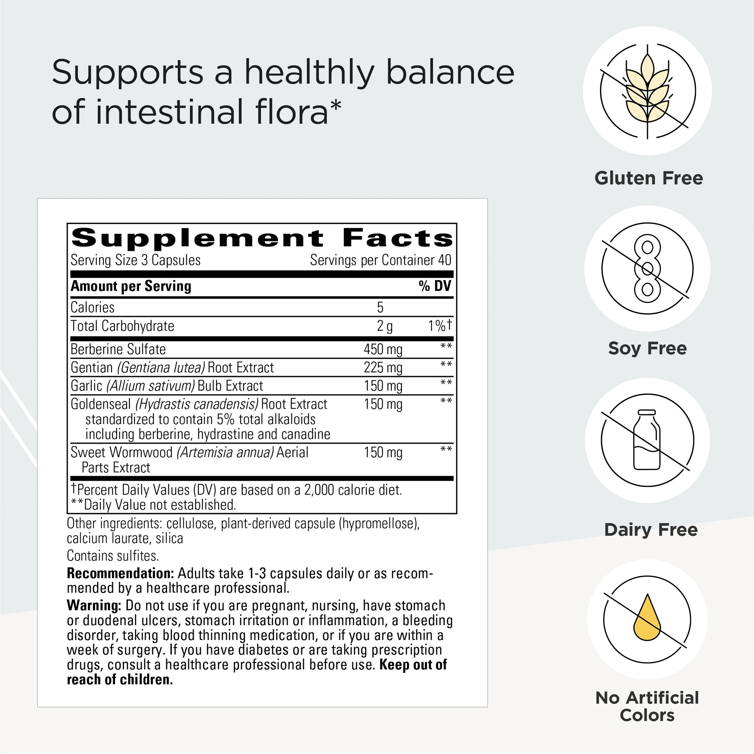 Integrative Therapeutics Para-Gard - Intestinal & GI Support Formula Including Garlic, Berberine, Sweet Wormwood, and Goldenseal* - Gluten-Free, Dairy-Free & Vegan - 120 Capsules
