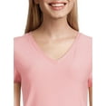 thumbnail image 4 of No Boundaries Women's Junior's Brushed V-Neck Short Sleeve T-Shirt, 4 of 5
