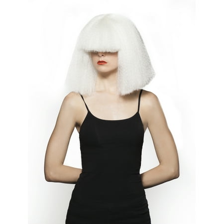 Chandy Wig White Sia Chandelier Singer Hair Covers Eyes Costume