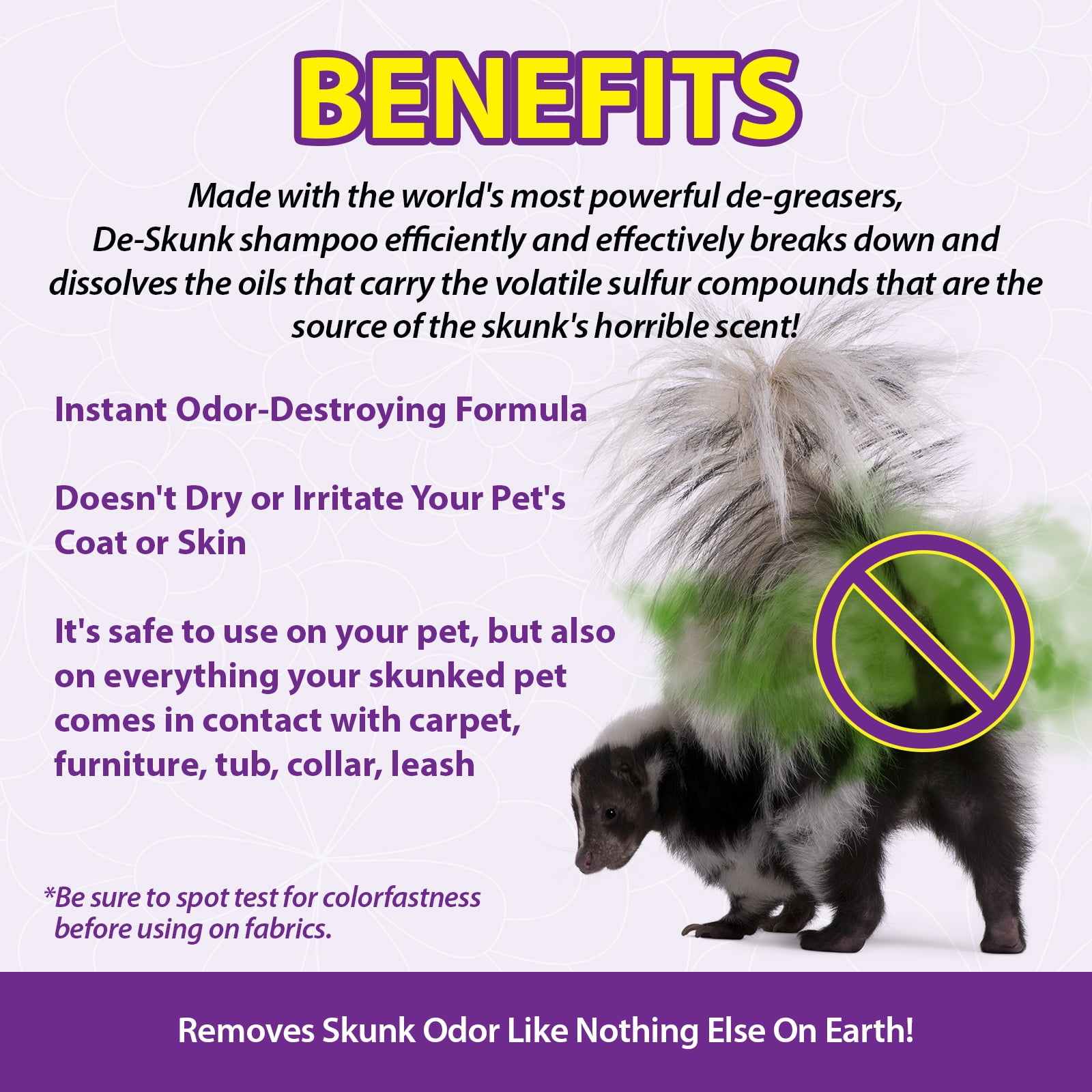 De-Skunk Odor Destroying Shampoo for Dogs, 32 oz. – Skunk Odor Remover for  Dogs, Carpet, Furniture and More – Shampoo Removes Skunk Smell Fast With  Easy Application 