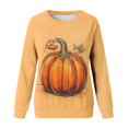 thumbnail image 4 of Pull pour Femmes Imprimé Col Rond Sweat-Shirt Coupe Ajustée Pull Manches Longues Chemises d'Entraînement Blouse Ample, 4 of 4
