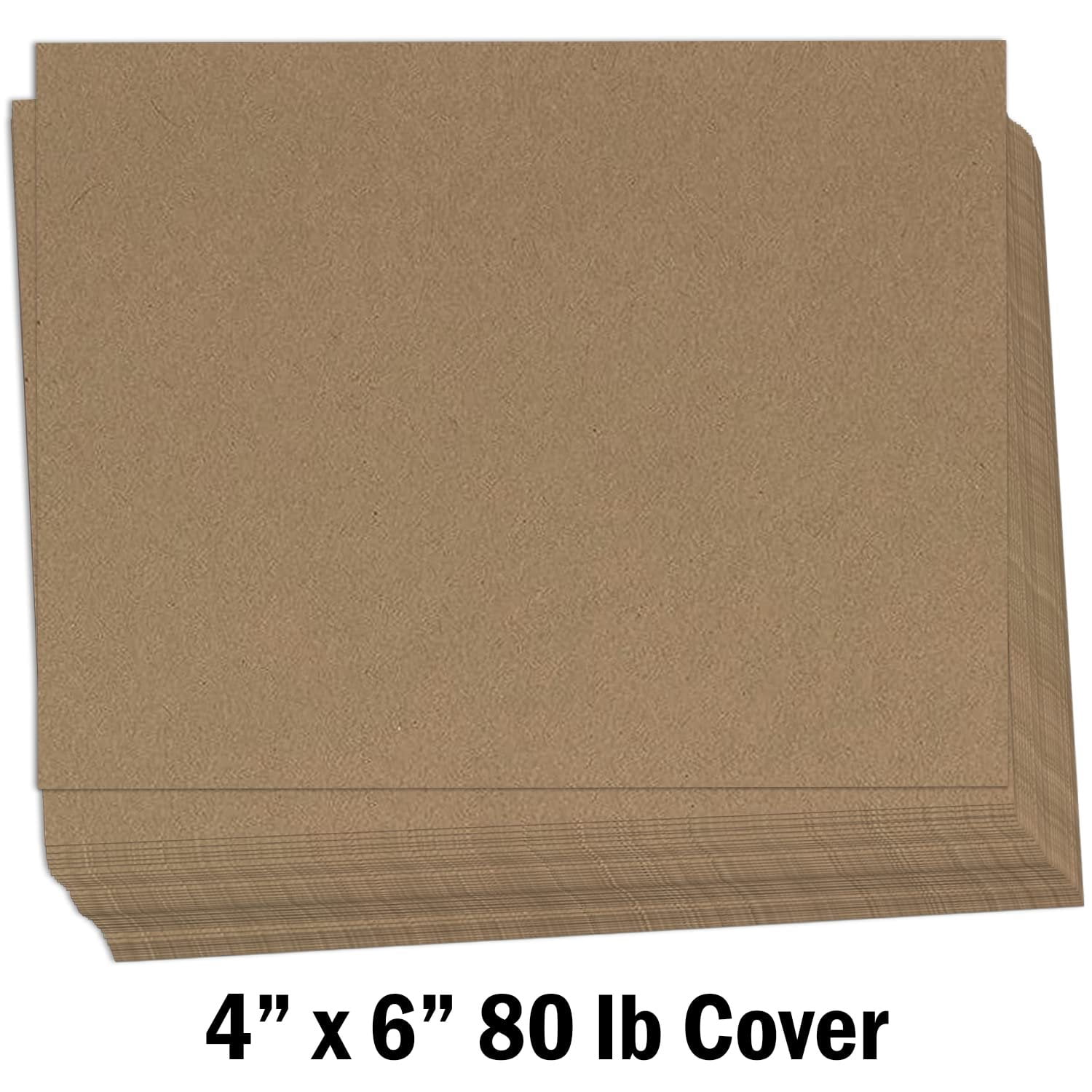 Hamilco Brown Colored Kraft Cardstock Paper - Flat 5 x 7" Heavy Weight 80 lb Cover Card Stock - 100 Pack