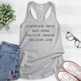 thumbnail image 2 of Birthplace Earth Race Human Politics Freedom Religion Love Tank Top, Ladies Racerback Tank, Human Rights, Silver Gray, Large, 2 of 3