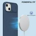 thumbnail image 2 of Allytech Magnetic Silicone Case for 6.1" iPhone 14 with Slide Camera Cover, Built-in Magnets Support Magsafe Charging, Premium Liquid Silicone Phone Cover for iPhone 14, Blue, 2 of 6