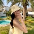 thumbnail image 2 of QASIEATN Womens Relaxed Fit Bucket Hats Women's Crochet Bucket Hat Lightweight Packable Sun Hat for Outdoor Travel Hiking Fall Fashion Accessories, 2 of 3