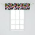thumbnail image 2 of Ambesonne Dessert Window Valance, Colorful Cartoonish Fun Drawings of Ring Donuts with Different Toppings, Curtain Valance for Kitchen Bedroom Decor with Rod Pocket, 54" X 12", Multicolor, 2 of 3