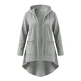 thumbnail image 6 of Luvrsol Zip Up Hoodies Women Drawstring Hood Zip Long Jacket Casual Top with Side Deep Pockets S-2XL, 6 of 7