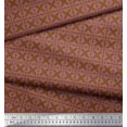 thumbnail image 3 of Soimoi Brown polyester Crepe Fabric Damask Ethnic Printed Craft Fabric by the Yard 52 Inch Wide, 3 of 3
