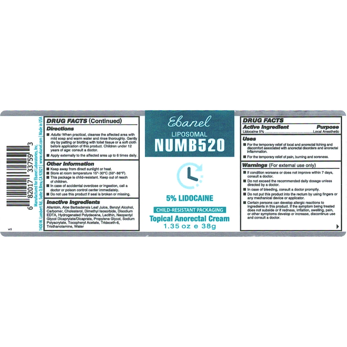 Ebanel 5 Lidocaine Numbing Cream Numb520 Anesthetic Ubuy Philippines