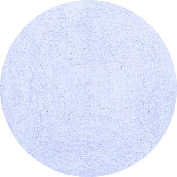 Ahgly Company Machine Washable Indoor Round Solid Blue Modern Area Rugs, 3' Round